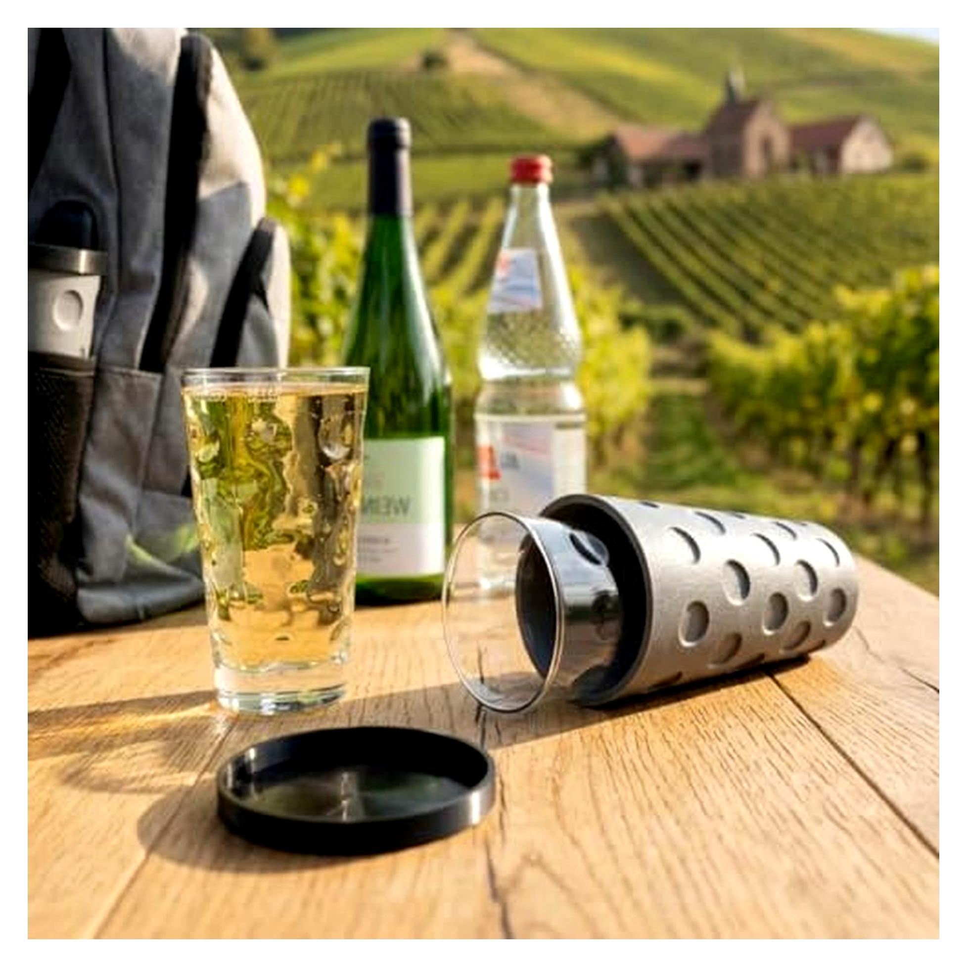 Markenlos Grau - Transportbox für Dubbegläser - Kunststoff - Dubbeglasbox für 0,5 Liter