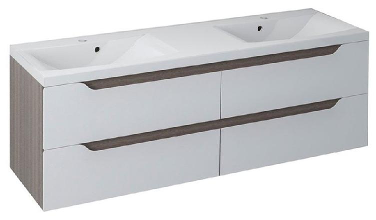 HAK WAVE Doppelunterschrank 150x50x48cm, weiß/mali wenge WA150