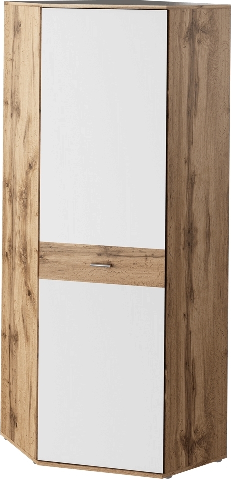 Kondela Ecke Kleiderschrank Kyrill Typ 03 - Wotan-Eiche / Weiß