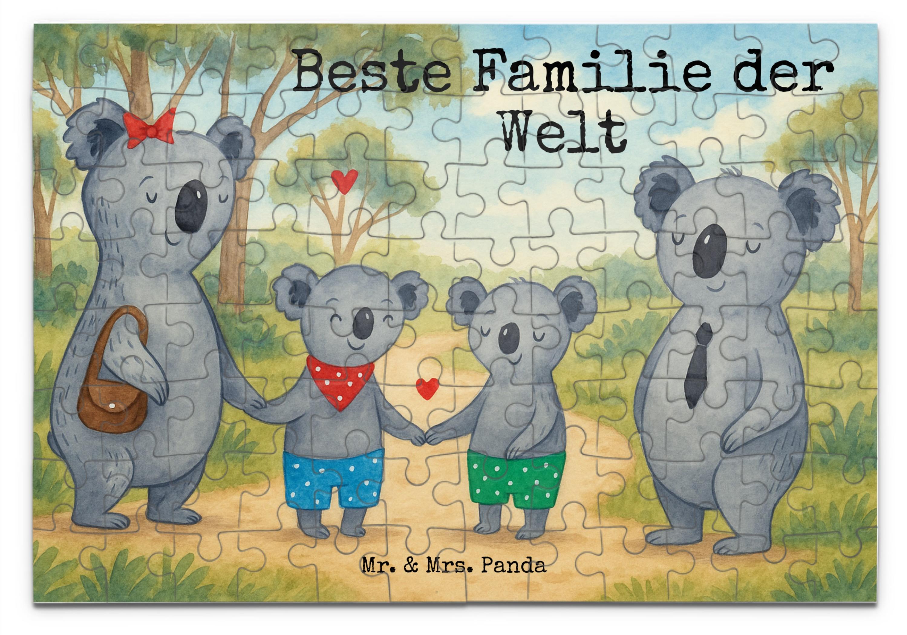 Mr. & Mrs. Panda Puzzle Koala Familie zwei Design 96 Teile - Weiß - Geschenk, Muttertag, Familienleben, 1500, Koalabär, 2000, Geduldspiel, 1000, 500 PD-1925352-STANDARD