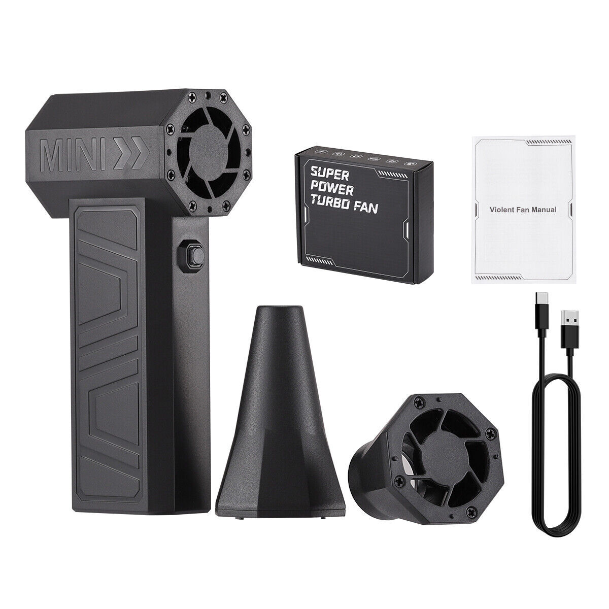 Produktbild von ZJchao Leistungsstarker Handheld -Turbo -Jet -Lüfter, Tragbarer Mini Air Duster Für Haustierhaarentrocknen, Kühlung Mit Großer Kapazitätsbatterie, Schneeblasen, Sportliche Aktivitäten