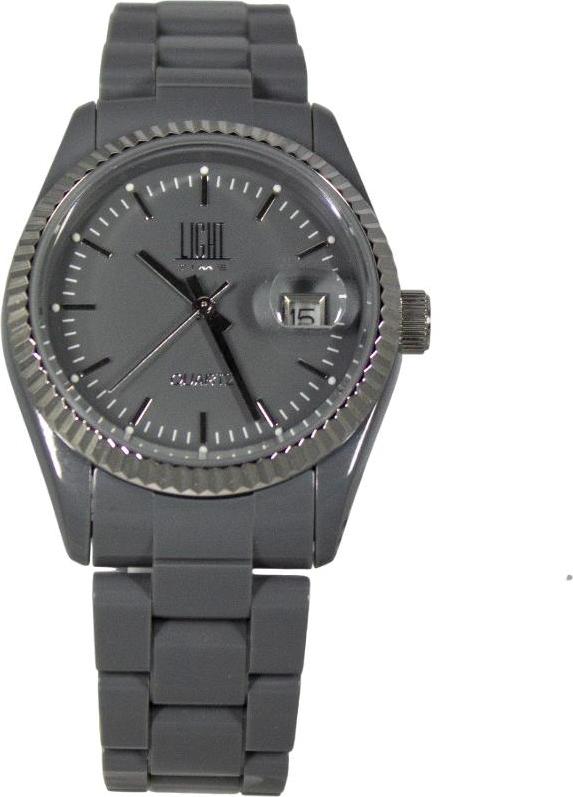Light Time Armbanduhr Quarz Damen Herren Datum Kunststoff Grau L141LTG-DK
