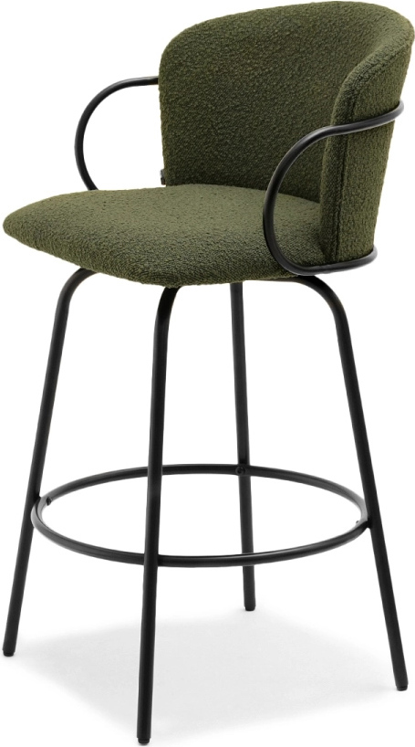 VENETI Barhocker MAKRINA - grün / schwarz 140-12-00844