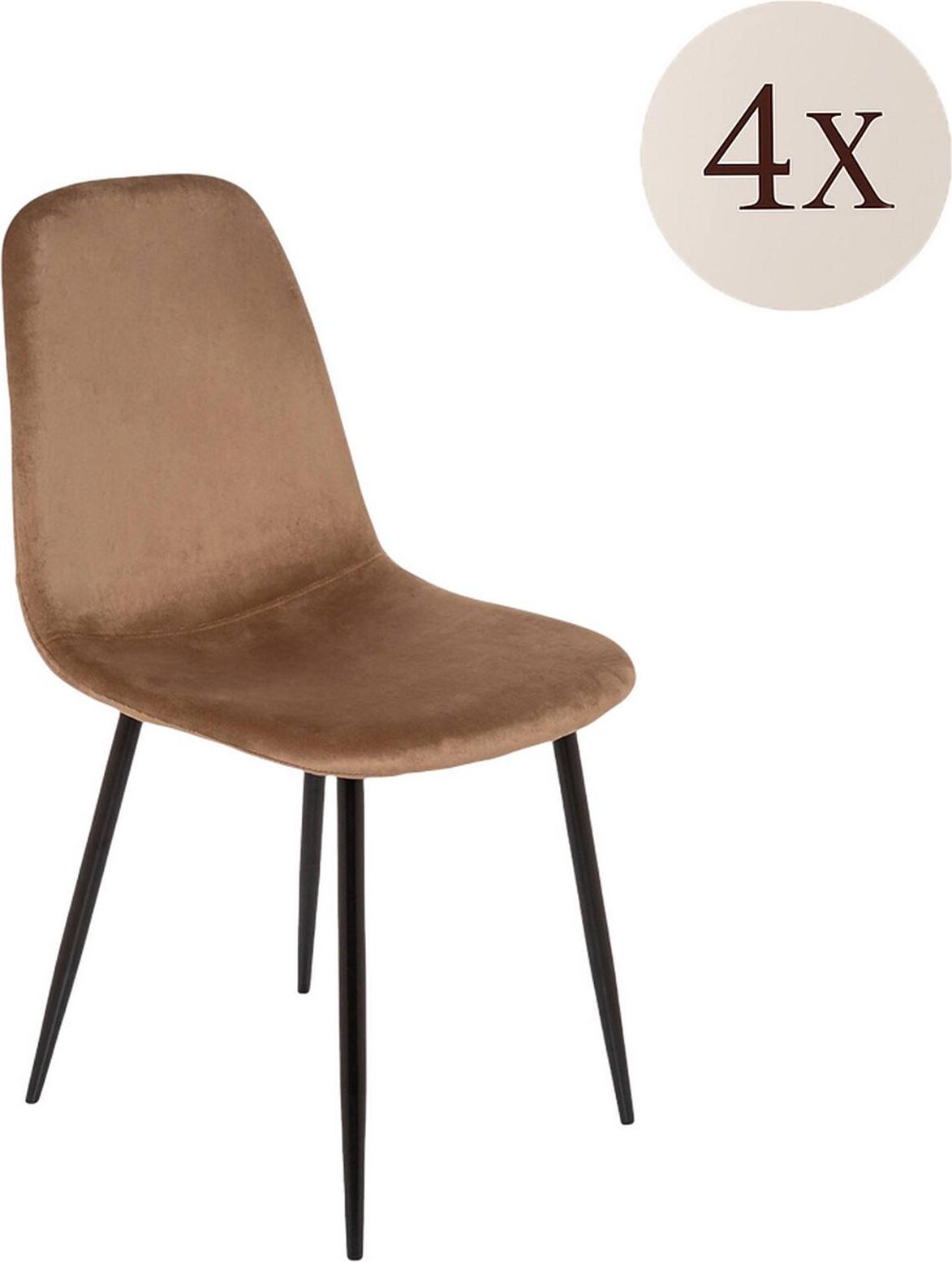 Dmora Stuhl Pismo Beige 4er-Set, Belastbar bis 120 kg