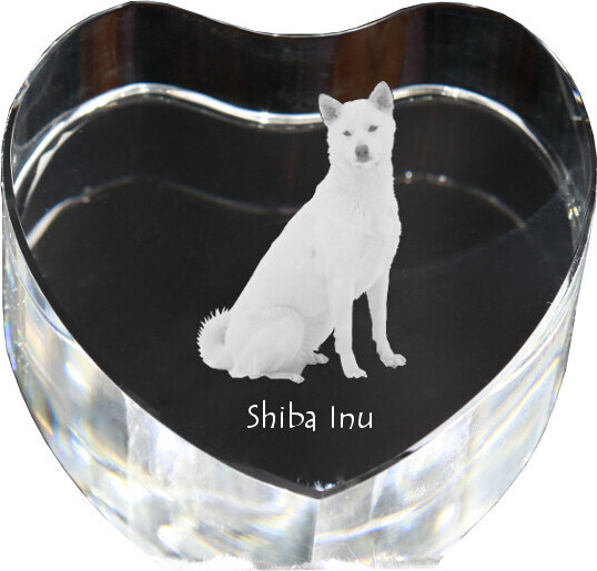 Shiba Inu - Hundebild im Kristall, Kristallherz, einzigartiger Bilderrahmen der Marke Art-Dog