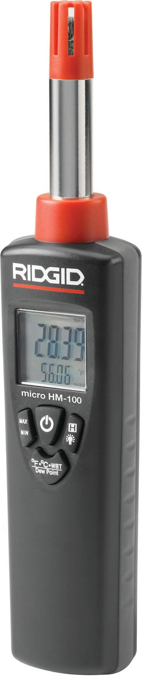 Ridgid Temperaturmessgerät 0-100% RH Temperatur -30°bis 100°C LCD dual Displ. inkl. 9V Batterie - 37438