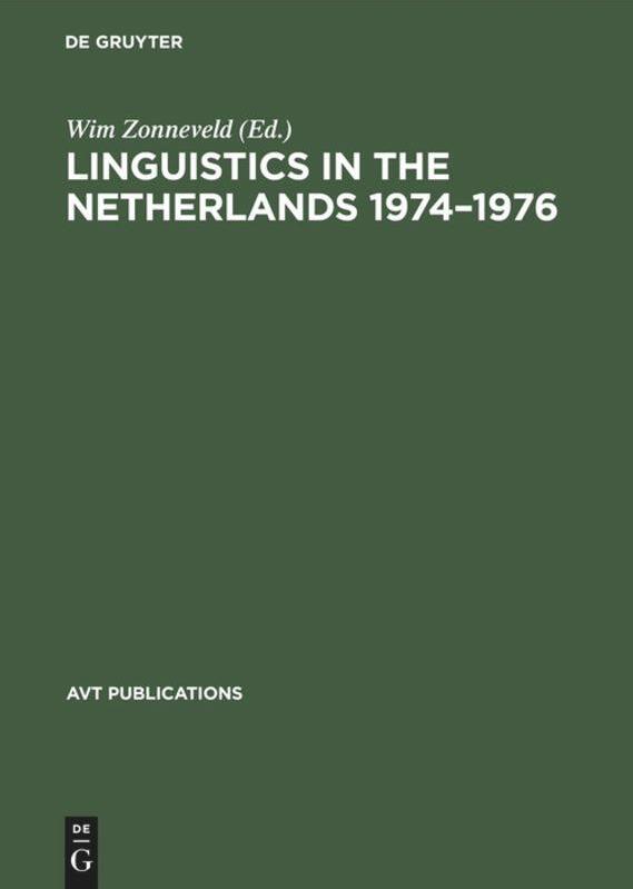 Sonstige Verlage Linguistics in the Netherlands 1974-1976