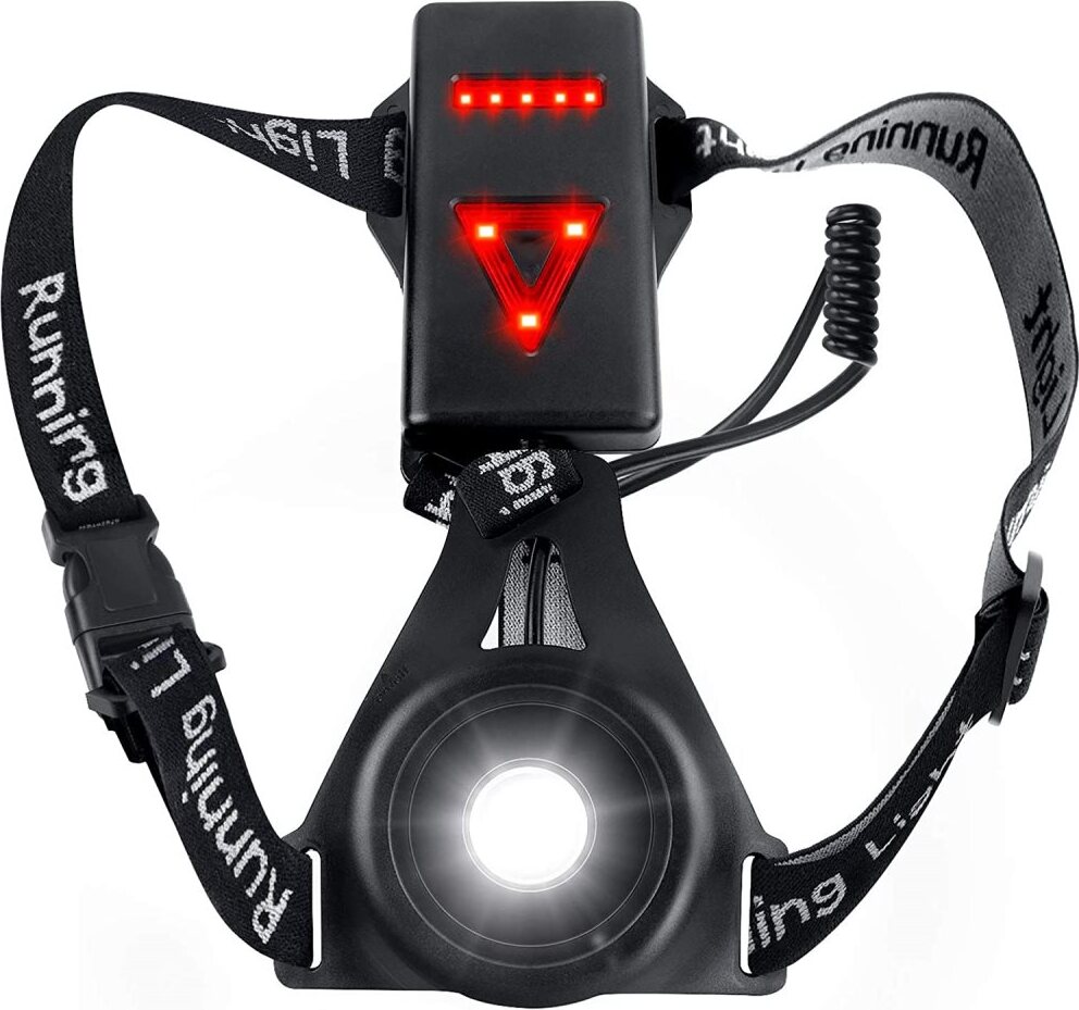 Cintura LED Riflettente Per Corsa Con Luci Ricaricabili, Regolabile, Nylon Verde, Per Jogging Sicuro Di Notte - 3