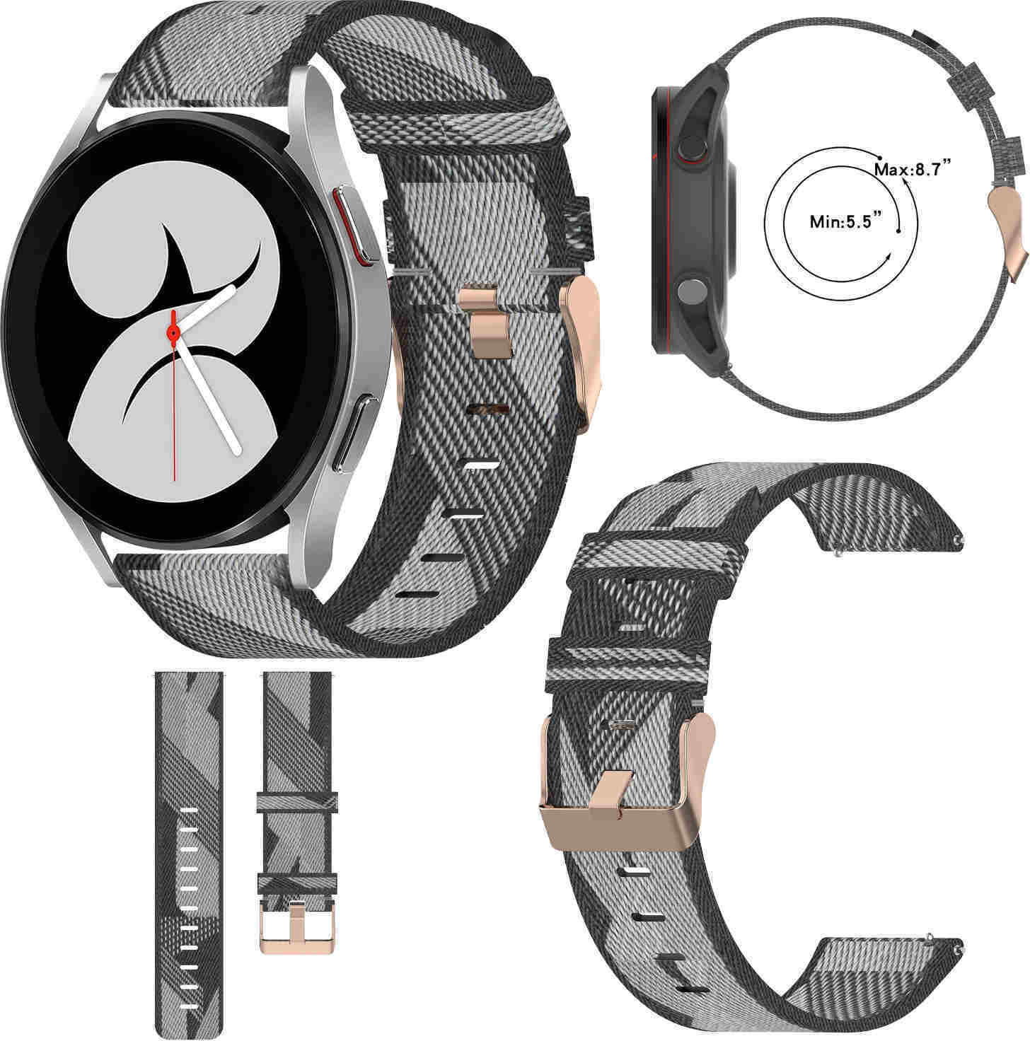 Pre Samsung Galaxy Watch FE 6 5 4 Normal Pro Classic Nylon Arm Band