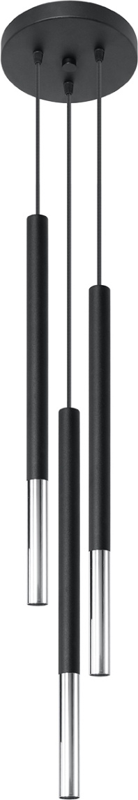 Hängeleuchte MOZAICA 3P schwarz/chrom 3xG9 8W Stahl 90x20x20cm Sollux Lighting