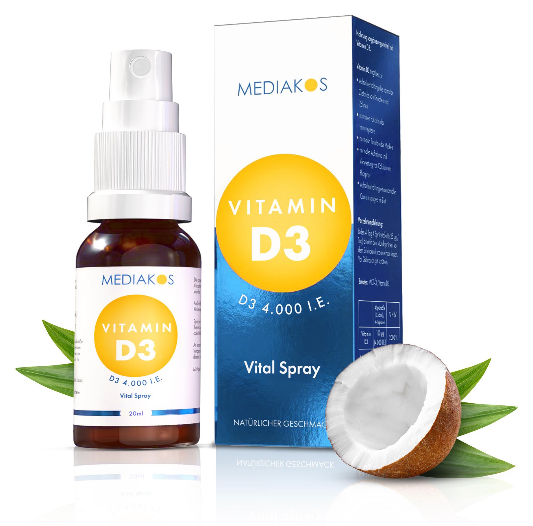Mediakos GmbH Mediakos® Vitamin D3 4.000 I.E. Vital Spray 20 ml 111809670489