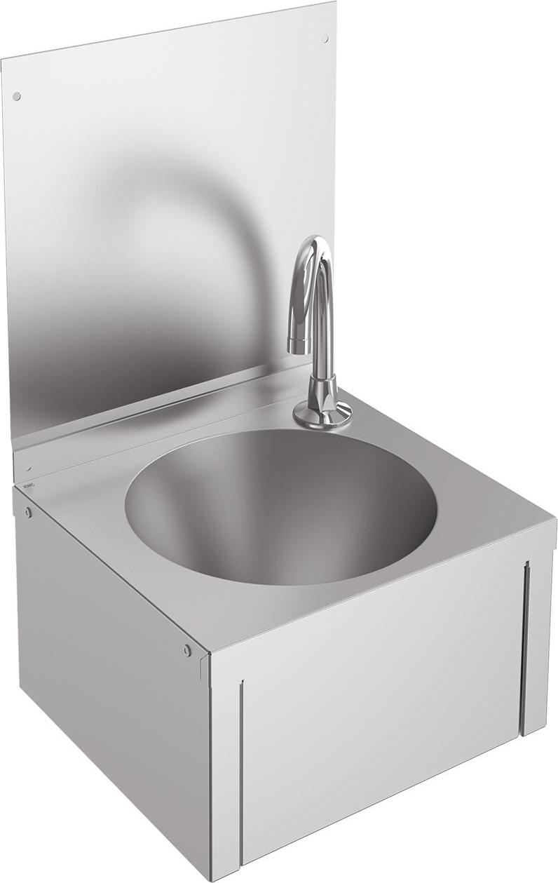KWC AR Einzelwaschtisch, ANIMA, Edelstahl, 305x501x268 mm, Kniebetätigung 2000101028
