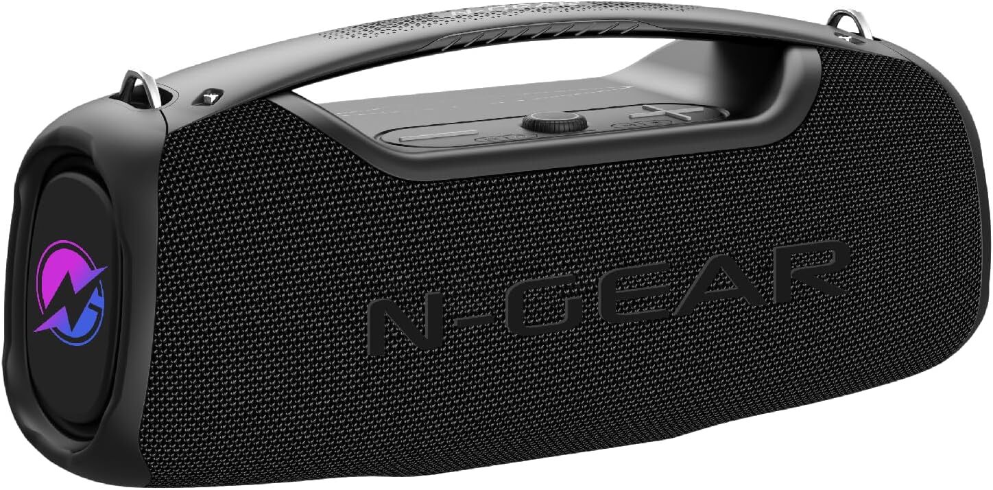 N-GEAR NRG 500 - Vonkajší prenosný párty reproduktor so zvukom a svetlom Párty reproduktor Bluetooth (vrátane mikrofónu)