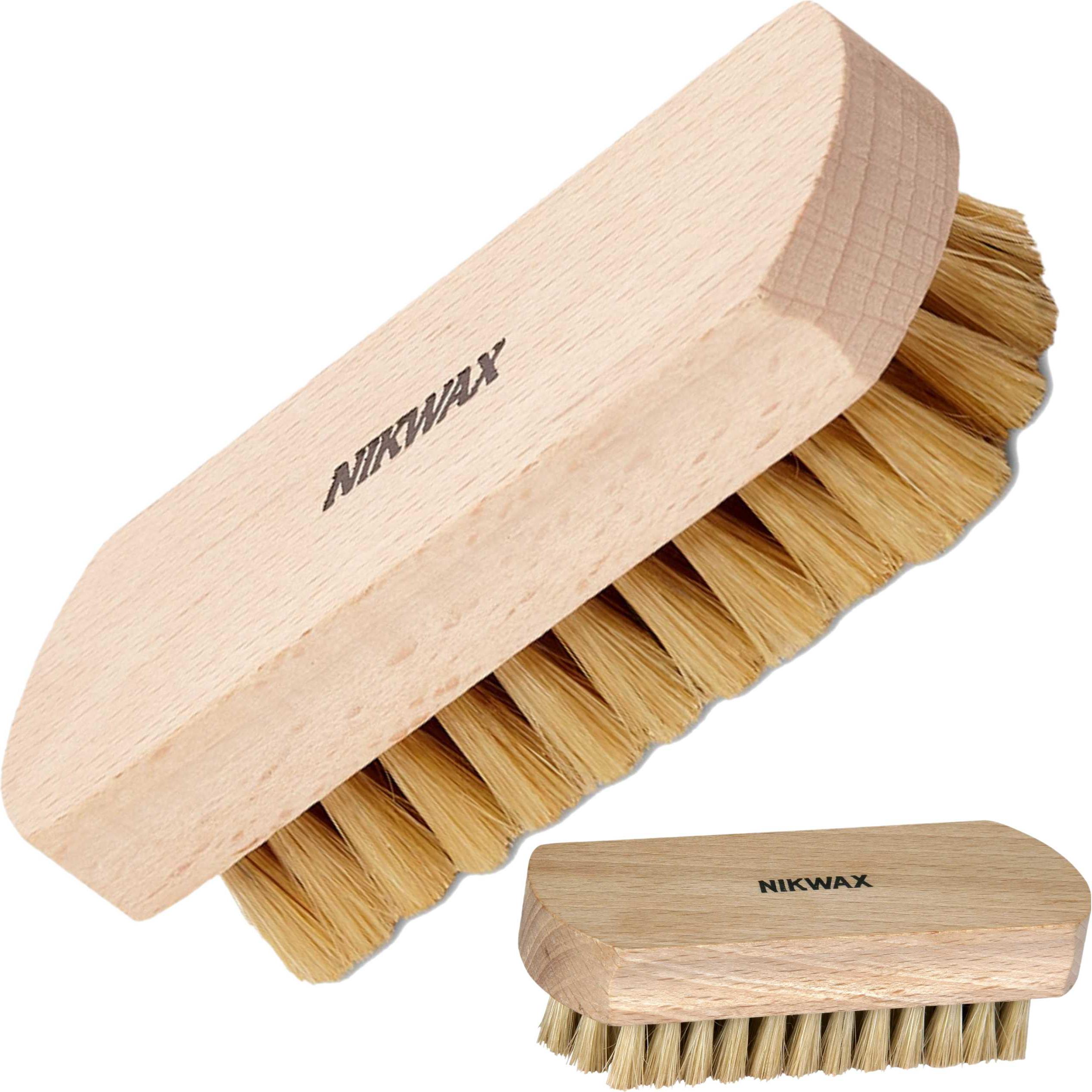 Nikwax Schuhbürste aus Holz, Schuhbürste aus Nylon, weiße Borsten