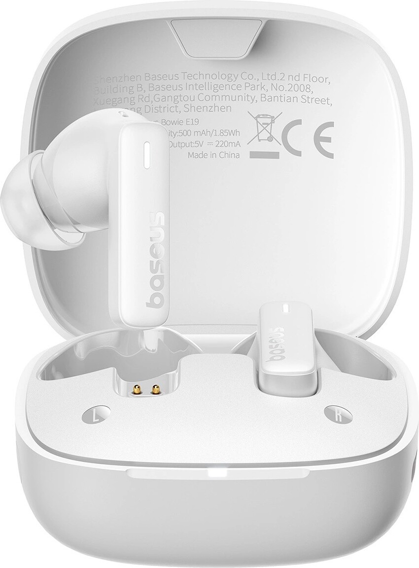 Bezdrôtové slúchadlá Baseus Bowie E19 TWS dock - biele