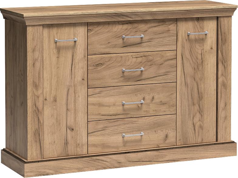 VENETI AILISH breite Kommode - Kraft-Goldeiche 044-10-00001