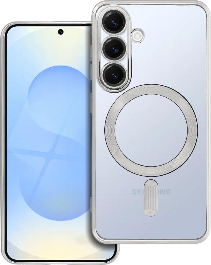 ELECTRO MAG COVER kryt na mobilný telefón kompatibilný s MagSafe vhodný pre SAMSUNG S25 strieborný