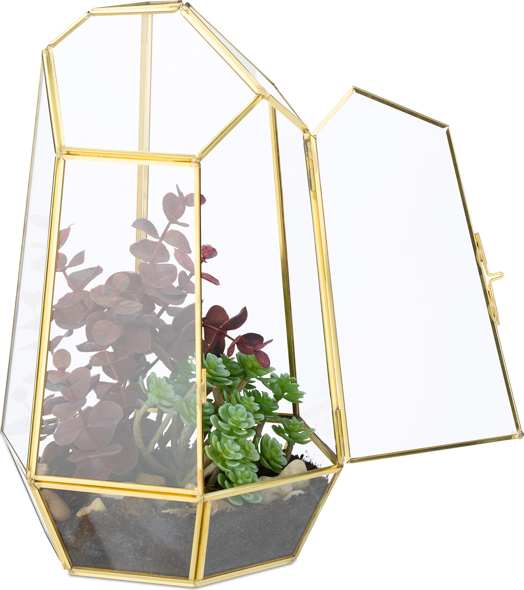 relaxdays Geometrisches Pflanzenterrarium aus Glas 10051120_259