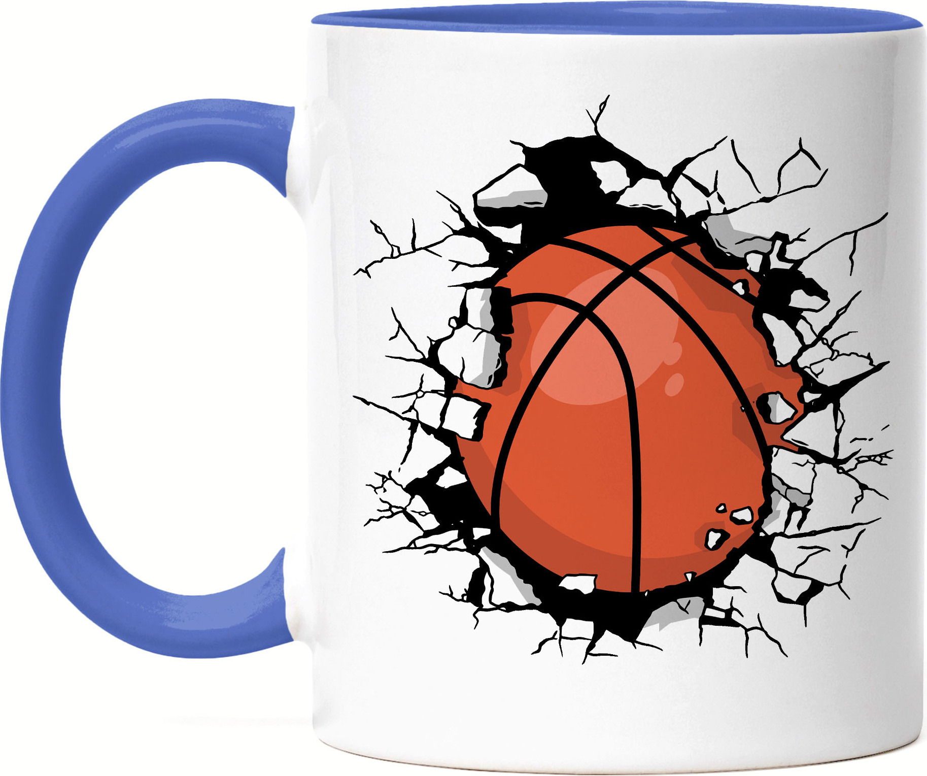 Hey!Print Basketball Tasse Blau Sport Mannschaft Spieler Korb Teamsport Ball Gewinner Ballsport Jersey Team Mannschaftssport HP-1789-T-Blau