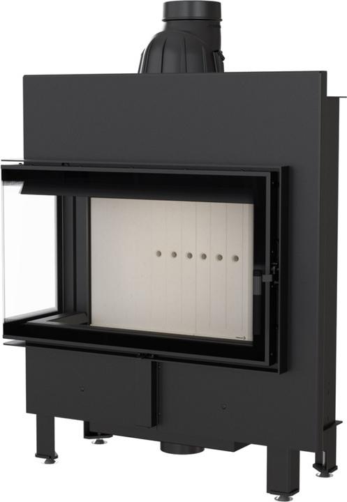 Oceľový krb KRATKI LUCY SLIM ľavý 10 kW Ø 160 samozatváracie dvierka