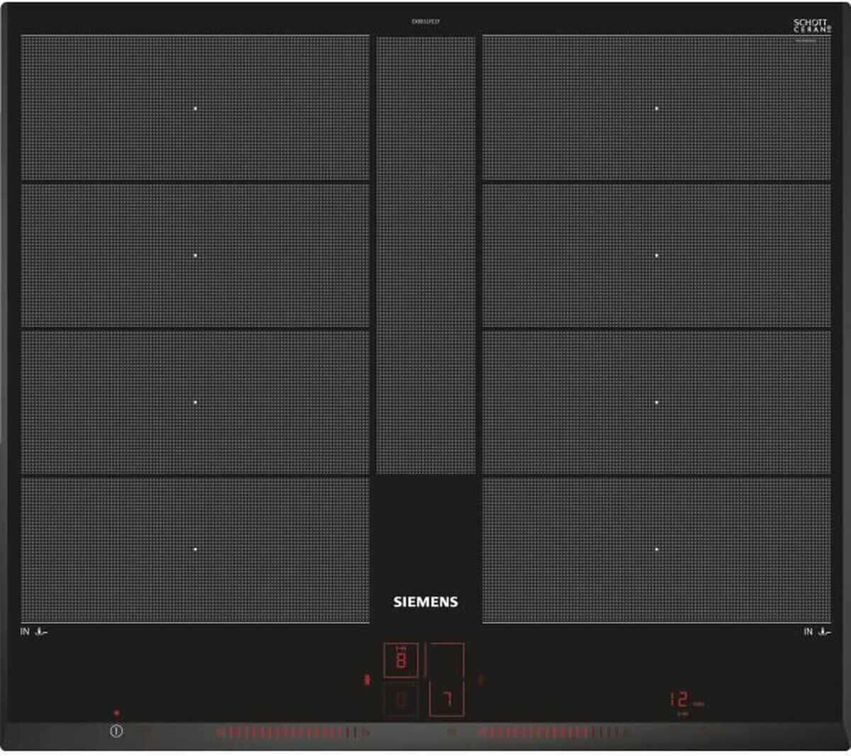 Siemens EX651LYC1F, Čierna, Vstavaný, Indukčná varná doska so zónami, Sklokeramická, 4 zone(s), 4 zone(s)