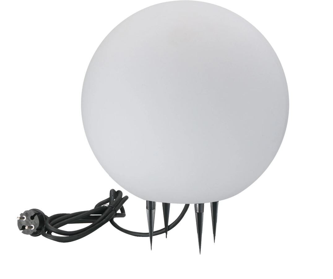 Polux Gartenlampe Argento 30, weiße Kugel, E27 - PL-330383