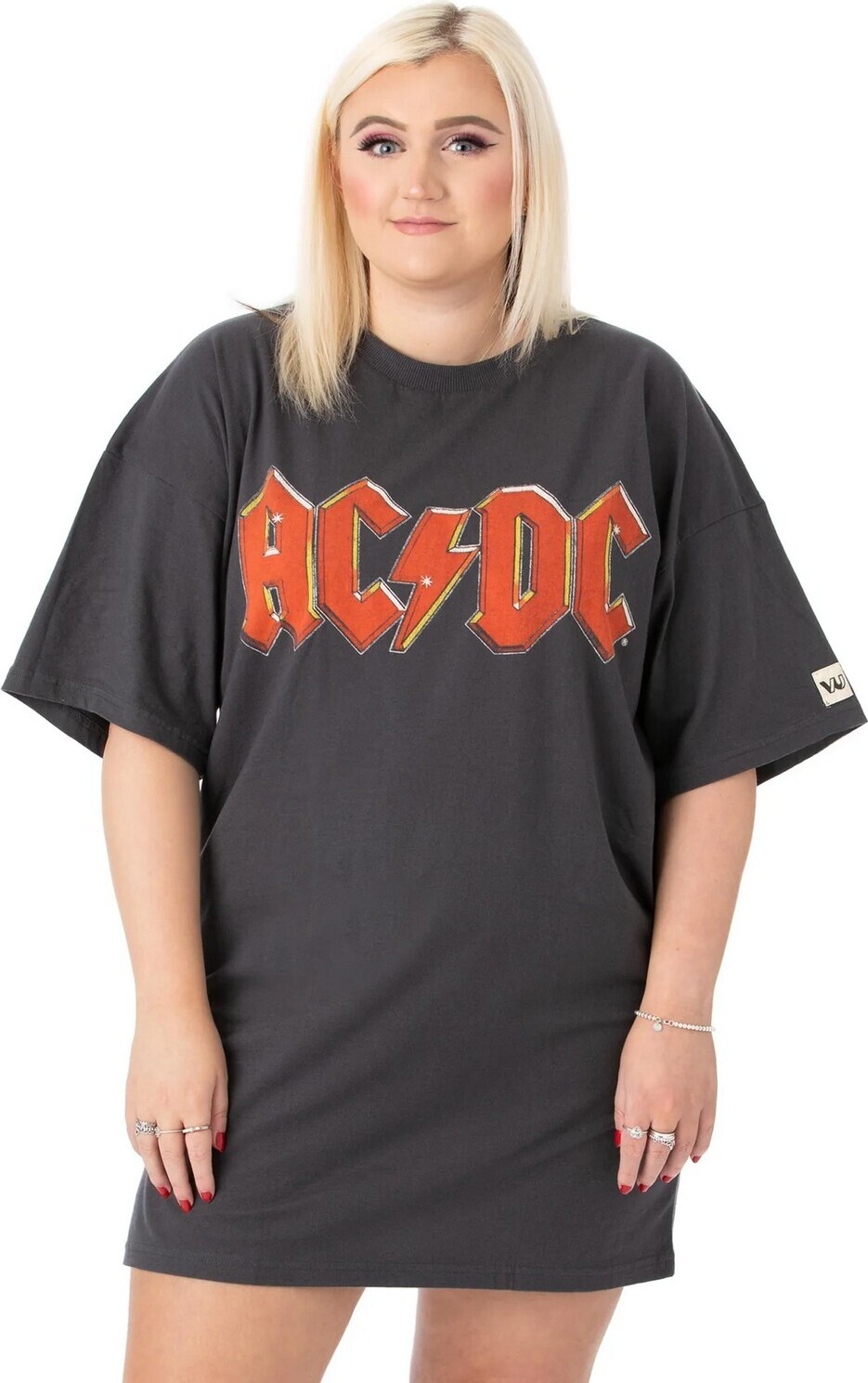 AC/DC - Robe T-shirt pour femme NS6944 (S) (Noir/Rouge)