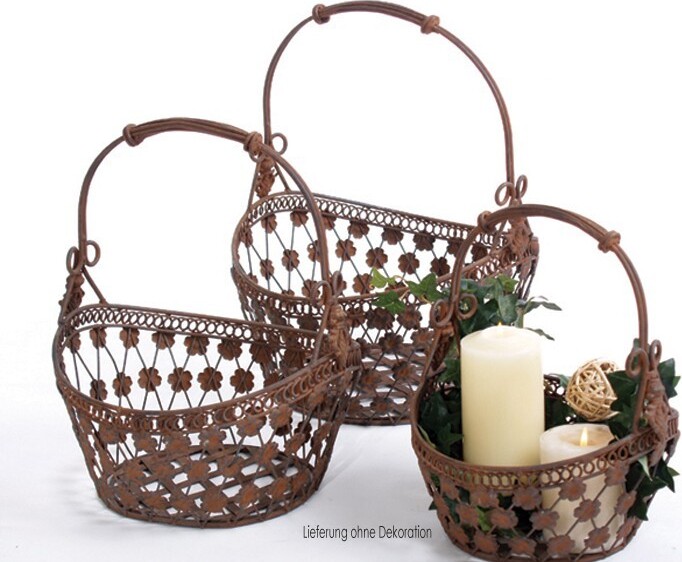 Pfauenhof Versandhandel Henkelkorb Tecla 3er Set - Gartendekoration 30140