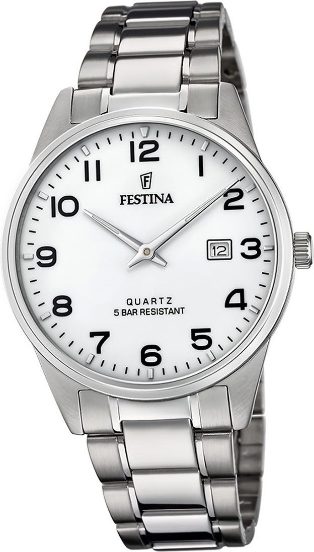 Festina pánske hodinky z nehrdzavejúcej ocele F20511/1 náramkové hodinky Silver Classic D2UF20511/1