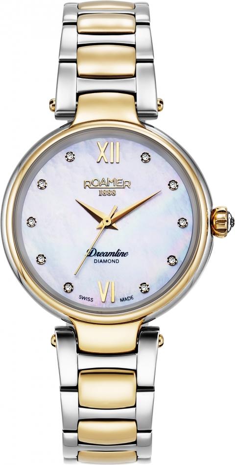 Damen Uhr ROAMER 857847 47 29 50 Golden Klassiker mit Diamanten