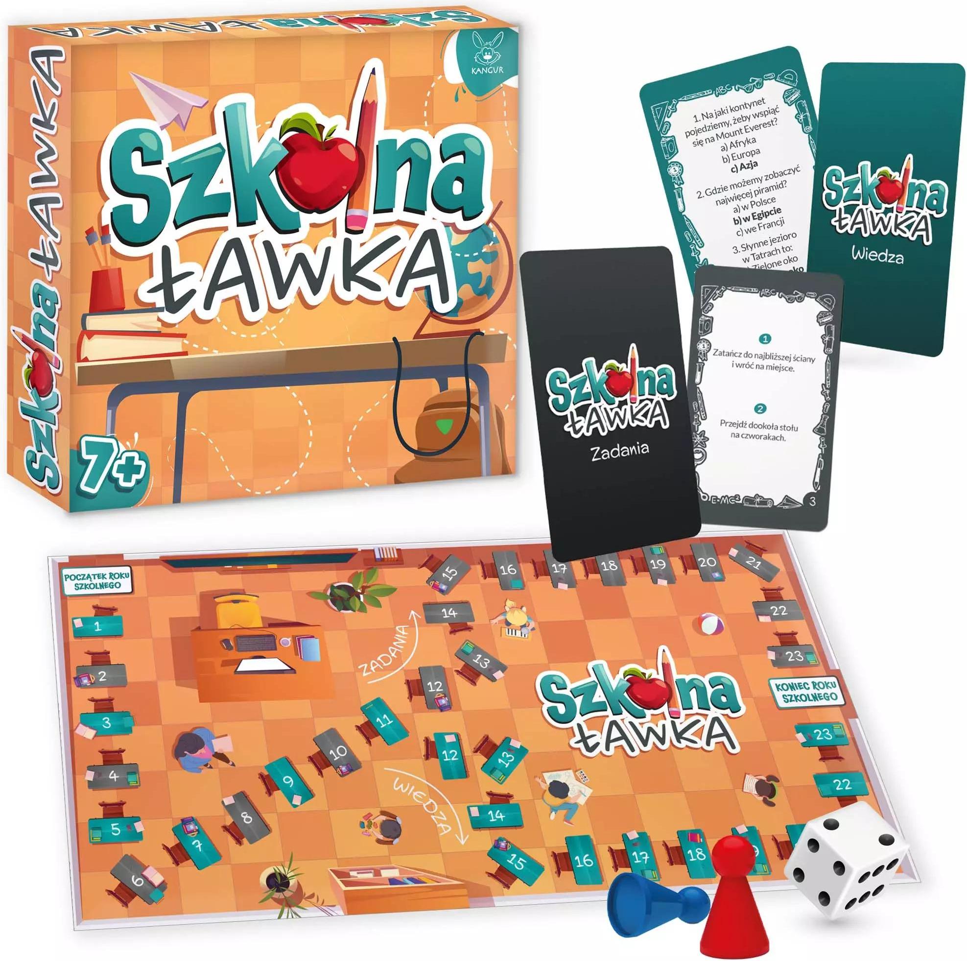 Kangur Brettspiel Schulbank T0 mit Wissens- und Aufgabendeck – Fragen & Aufgaben zum Schuljahresende