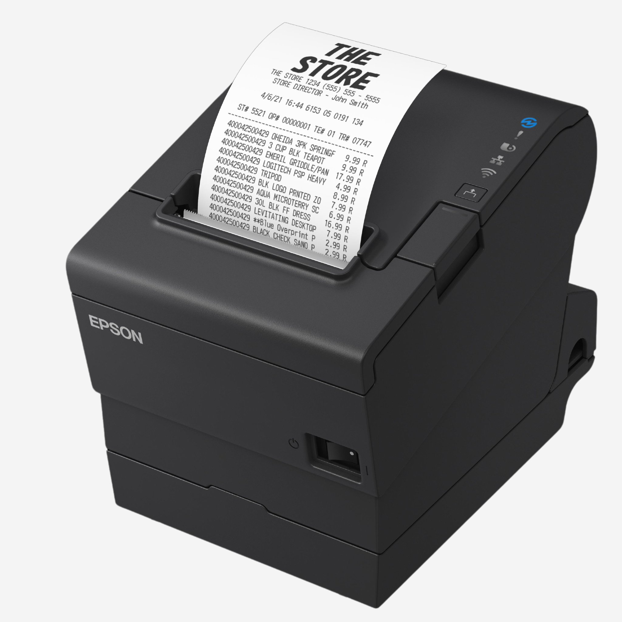 Epson TM-T88VII (112A0): USB - Ethernet - Serial - PS - UK - Black - Thermodruck - POS-Drucker - 180 x 180 DPI - 500 mm/sek - 1,41 x 3,39 mm - Text - Grafik - Barcode - 2D barcode