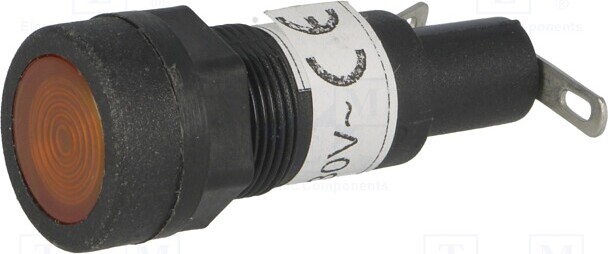 TNE 1x Kontrollleuchte: mit Neonleuchte orange 230VAC Öffng: Ø12,5mm Kontrollleuchte _1GH_LS-1-A/P