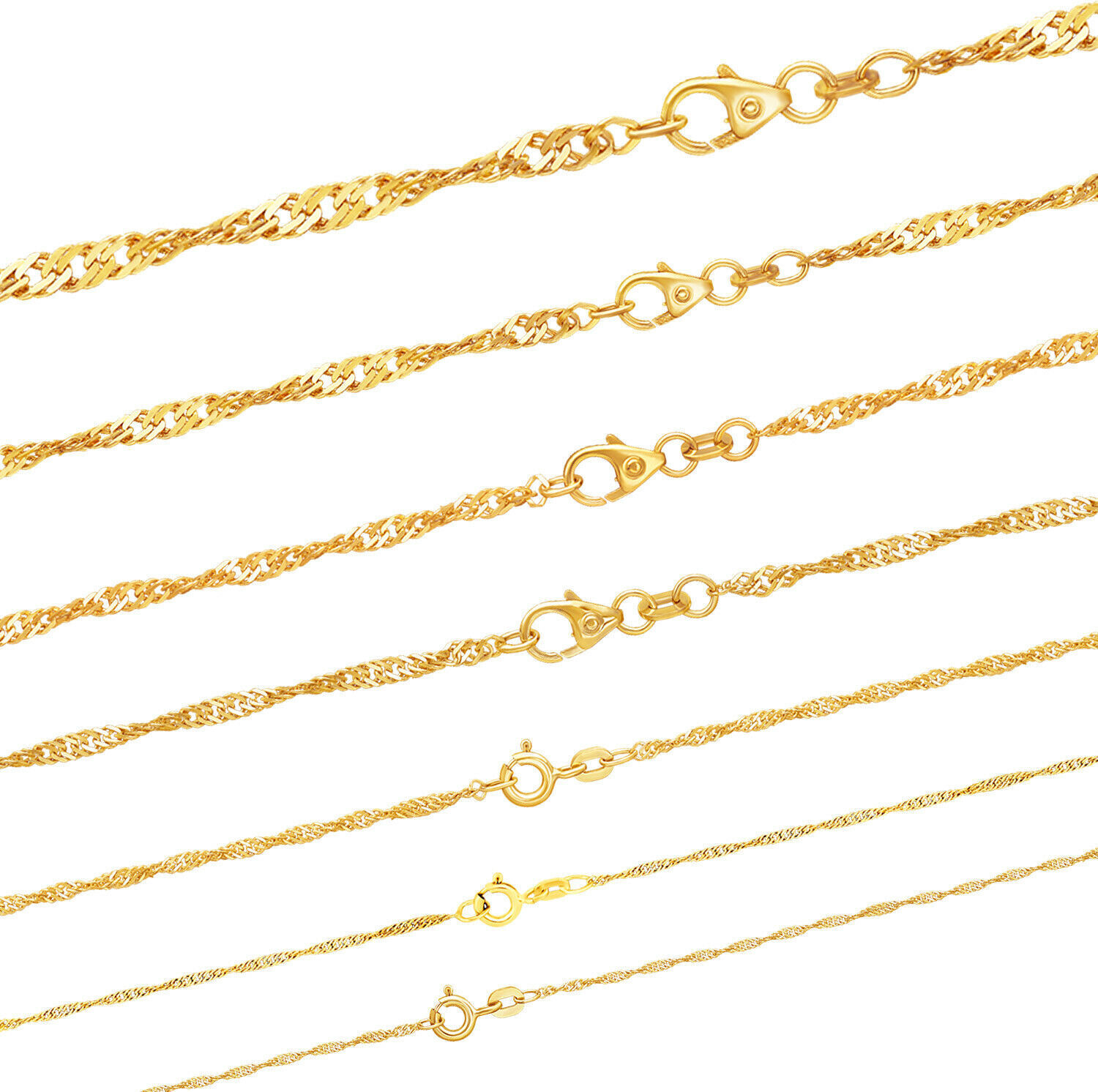 HOPLO Goldkette Goldkette Singapurkette Länge 50cm - Breite 1,4mm - 333