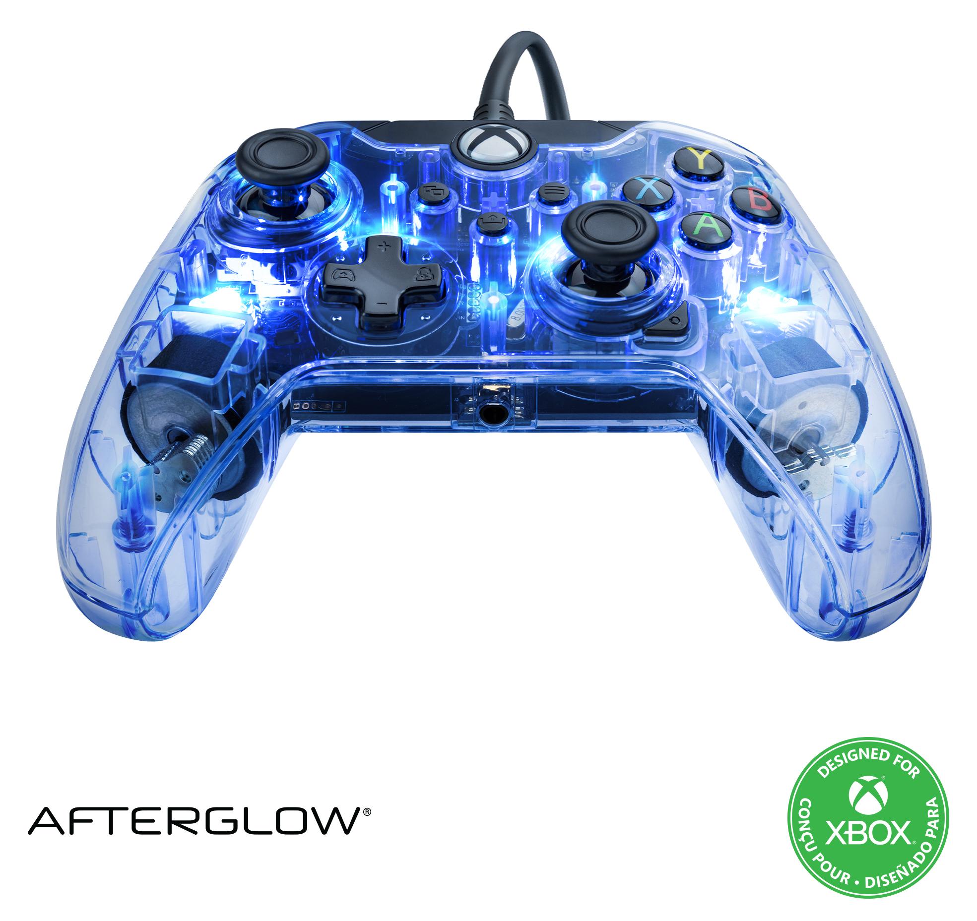 PDP Afterglow Schwarz, Blau, Transparent USB Gamepad analógový / digitálny Xbox One, Xbox Series S, Xbox Series X