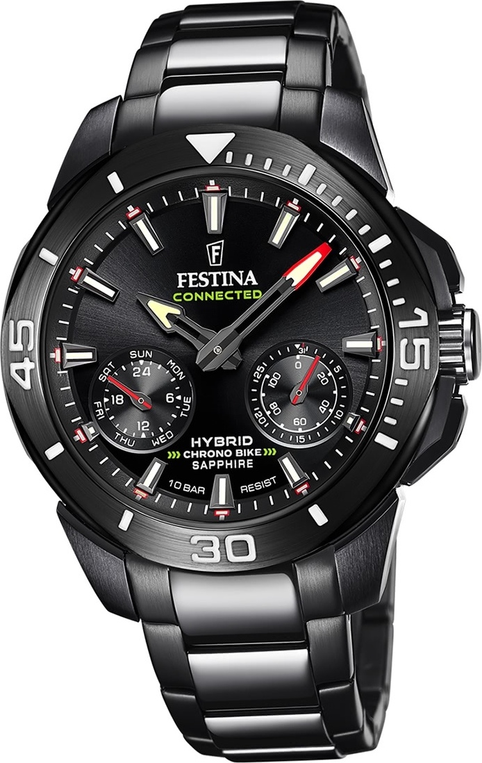 Pánske hodinky Festina z nehrdzavejúcej ocele čierne Festina Chrono Bike náramkové hodinky D2UF20648/1