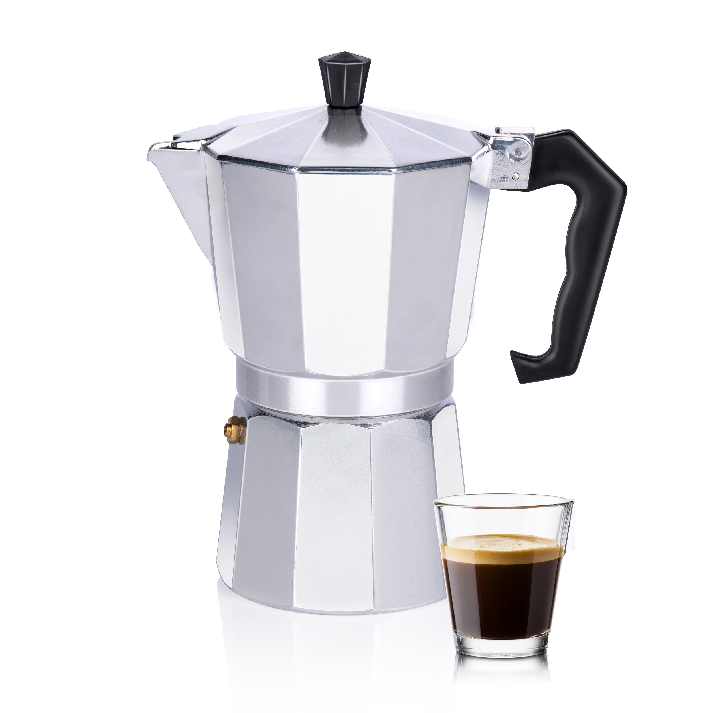 alpina Perkolátor - kávovar 270 ml - mlynček na kávu - kávovar ?10 x 19 cm - 320 g - espresso 6 šálok - 1 šálka za čas - aj na plyn/halogén/keramiku - hliník