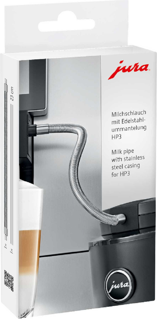 Tubo Latte Con Involucro Acciaio Inox HP3 Per Macchine JURA - Compatibile Con E8, S8, Z6, Z8, X8, GIGA X3/X8 (Gen II), 2 Pezzi In Omaggio - 3