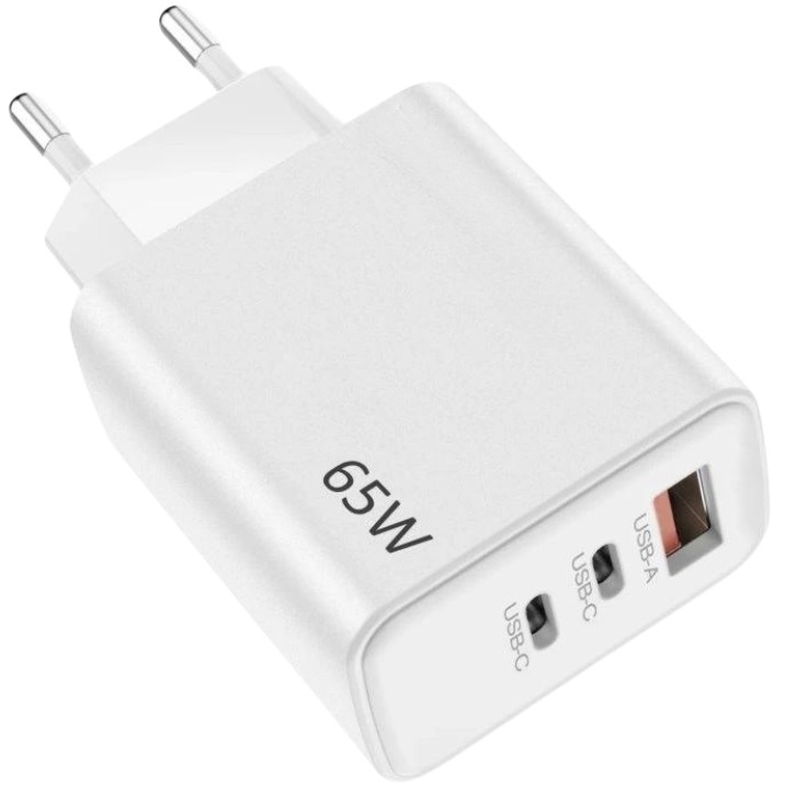 Sieťový Adaptér USB-C/A 65W Ven-Dens - Biela KP34010