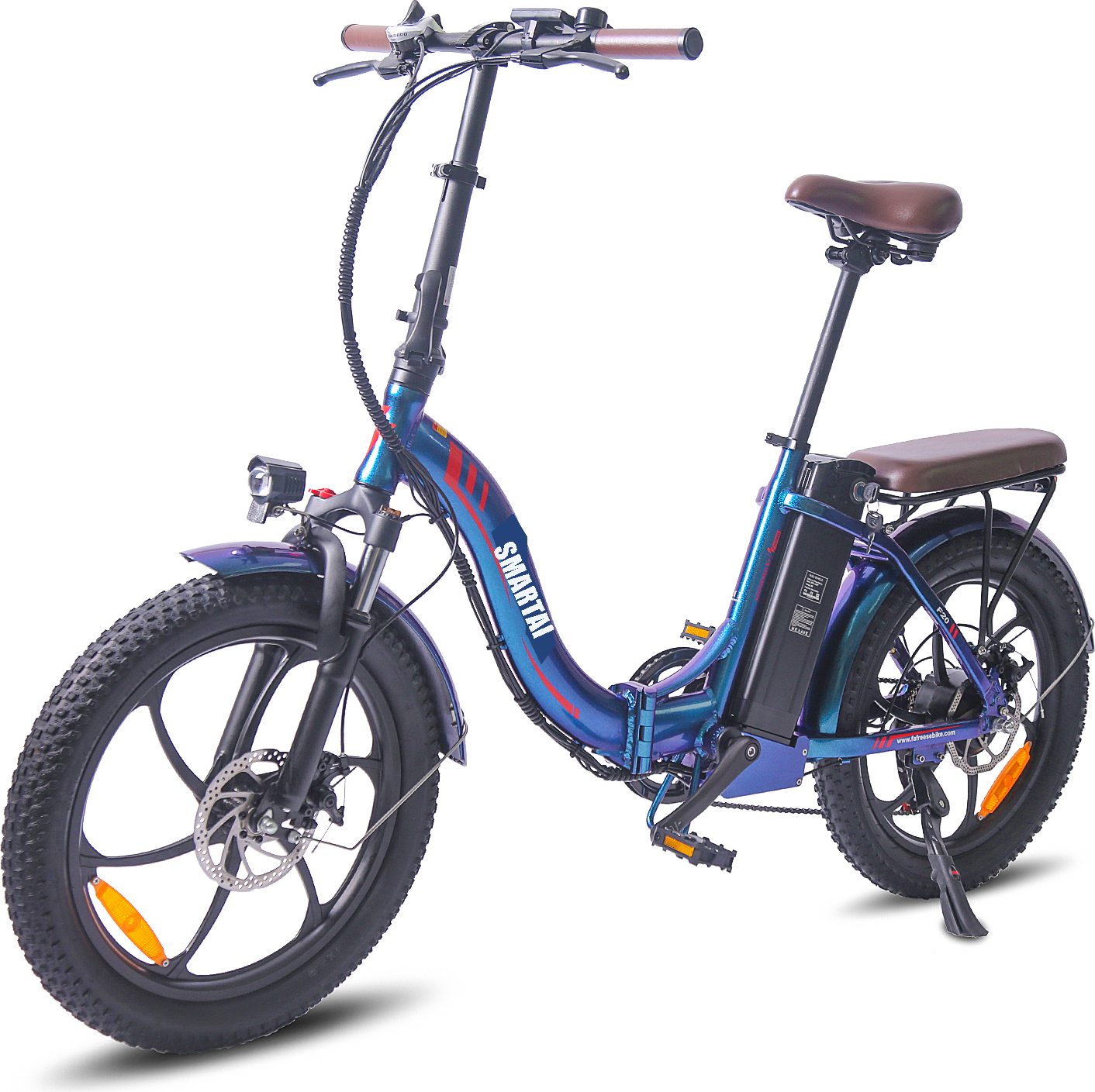 Bicykel 20 palcový skladací elektrický bicykel Skladací bicykel 20 * 3.0 Fat Tire Folding Mountain Bike Blue