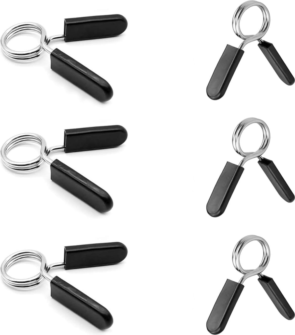 LIANRISES 6 Stück Langhantel Verschluss 25mm Hantelverschluss Federverschluss Hantel Hantelverschlüsse Drehverschluss Hantelstange Klemme