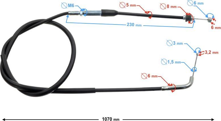 Moretti Gaszug für Bashan 200 Quad