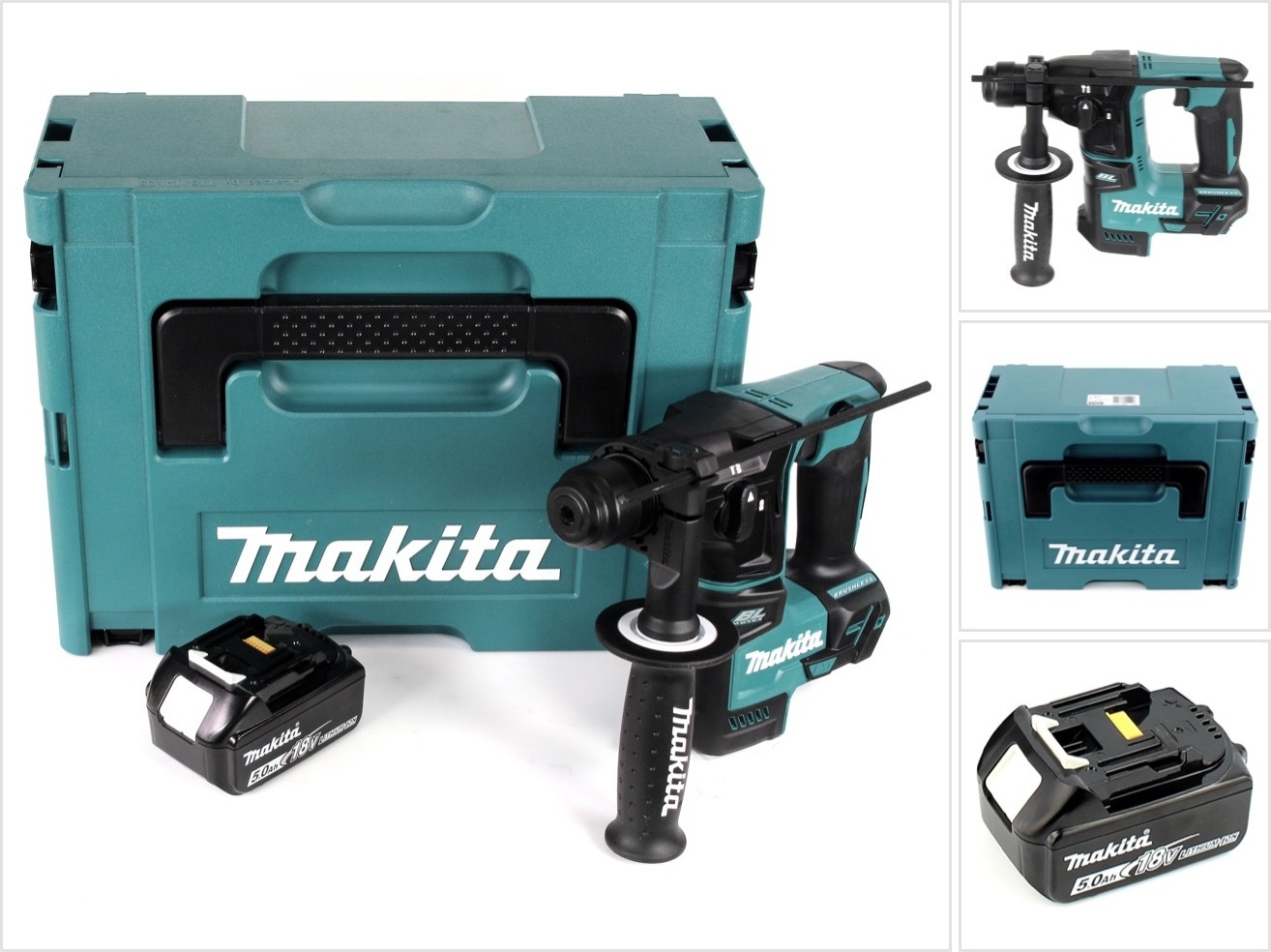 Akumulátorové vŕtacie kladivo Makita DHR 171 T1J Brushless SDS Plus + 1x akumulátor 5,0Ah + Makpac - bez nabíjačky