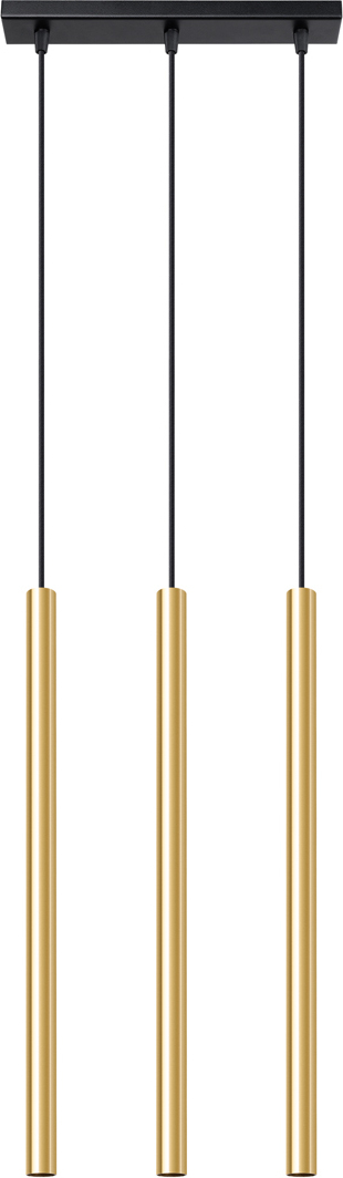 Pendelleuchten PASTELO 3L glanzgold 3xG9 8W Stahl 90x5x30cm Sollux Lighting