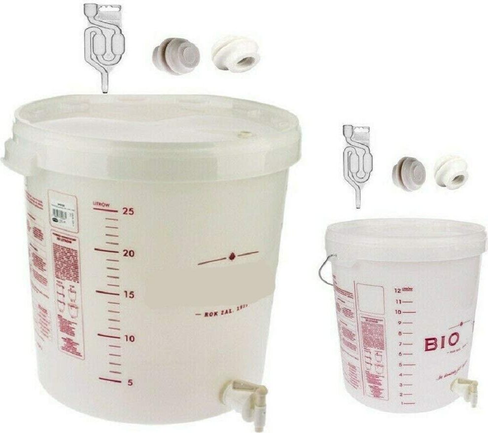 Alcomat Hugbert Bierbrauset 15L – Gärbehälter Mit Zapfhahn, Gärrohr & Dichtung – Inkl. Gratis-Zugabe