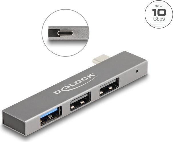 DeLOCK 64274, Dokovanie, USB 3.2 Gen 2 (3.1 Gen 2) Type-C, Šedá, 10 Gbit/s, Kov, Čína