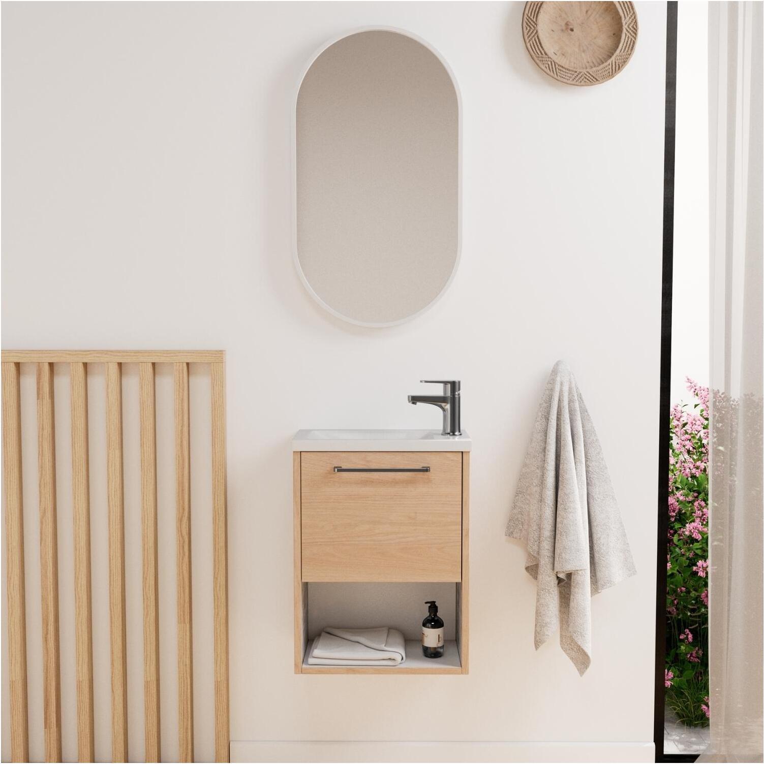 MOB-IN NIKA Waschtischset mit Nische und ovalem Spiegel