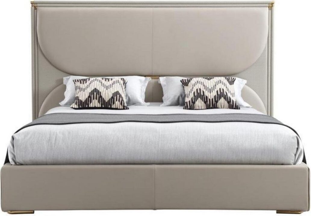 Schlafzimmer Bett Luxus Designer Weiß Textil JVmoebel