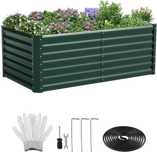 OEM Gartenbeettopf Met Stabiler Metallrahmen - 160x90x60 cm Größe - Größter Inhalt für Tiefwurzelnde Pflanzen - Antikorrosiv Grün 2026
