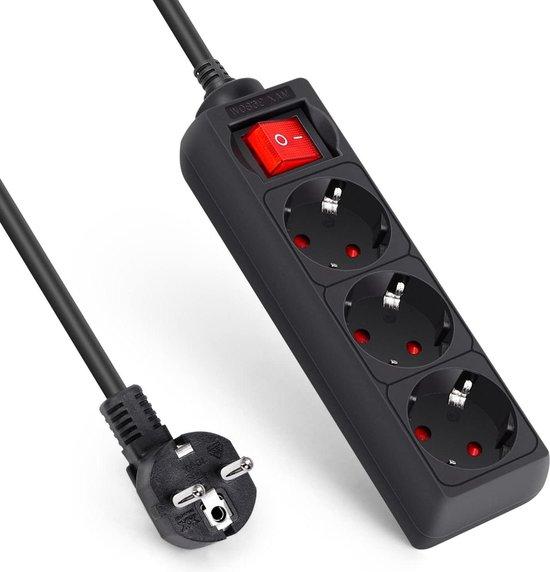 OEM Dreifach-Stromschalterbox mit Schalter und Kontaktabschirmung - 3 Meter Kabel - Schwarz Schutzschalterbox 2026